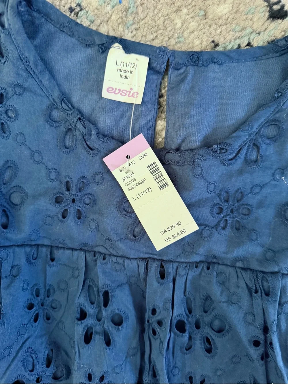 Maurice’s Kids Eyelet Tiered Tank Top L(10-12) and Tie-Dye Denim Skirt XL(13/14)